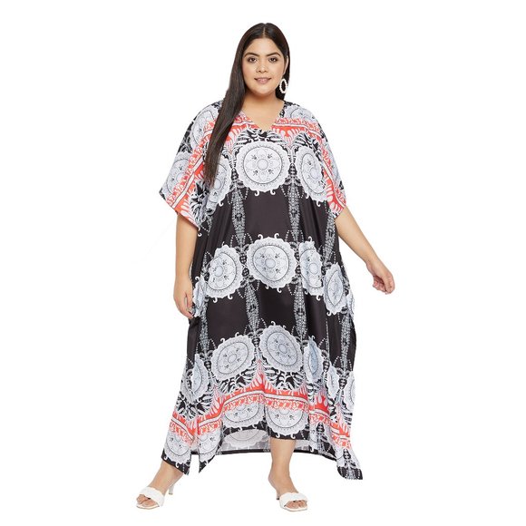 Gypsie Blu Luxury Handmade Caftan Maxi Dress Printed Ladies Evening Gown - Picture 1 of 7